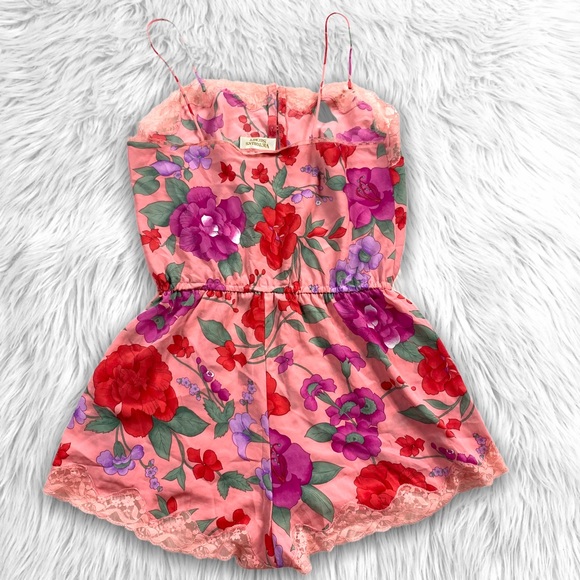 Vintage 90’s Victorias Secret Floral Teddy Romper - Picture 2 of 4
